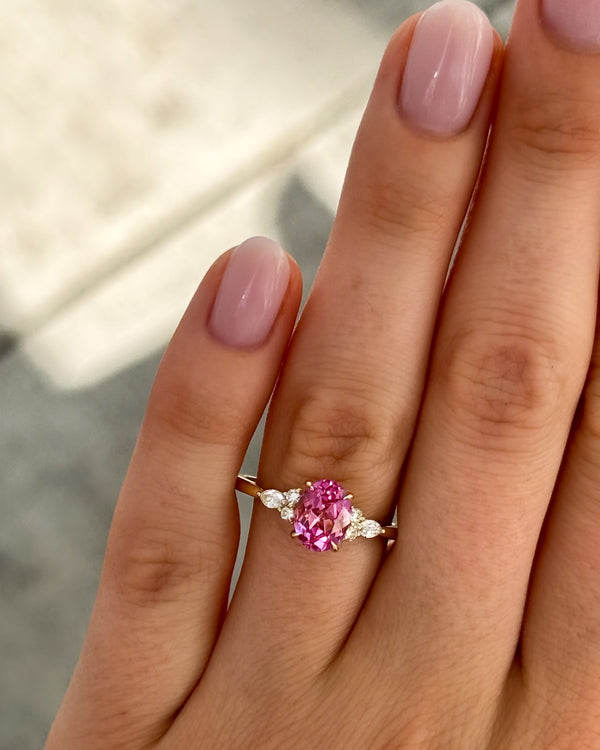 10kt Antique unique cut pink sapphire cheapest ring