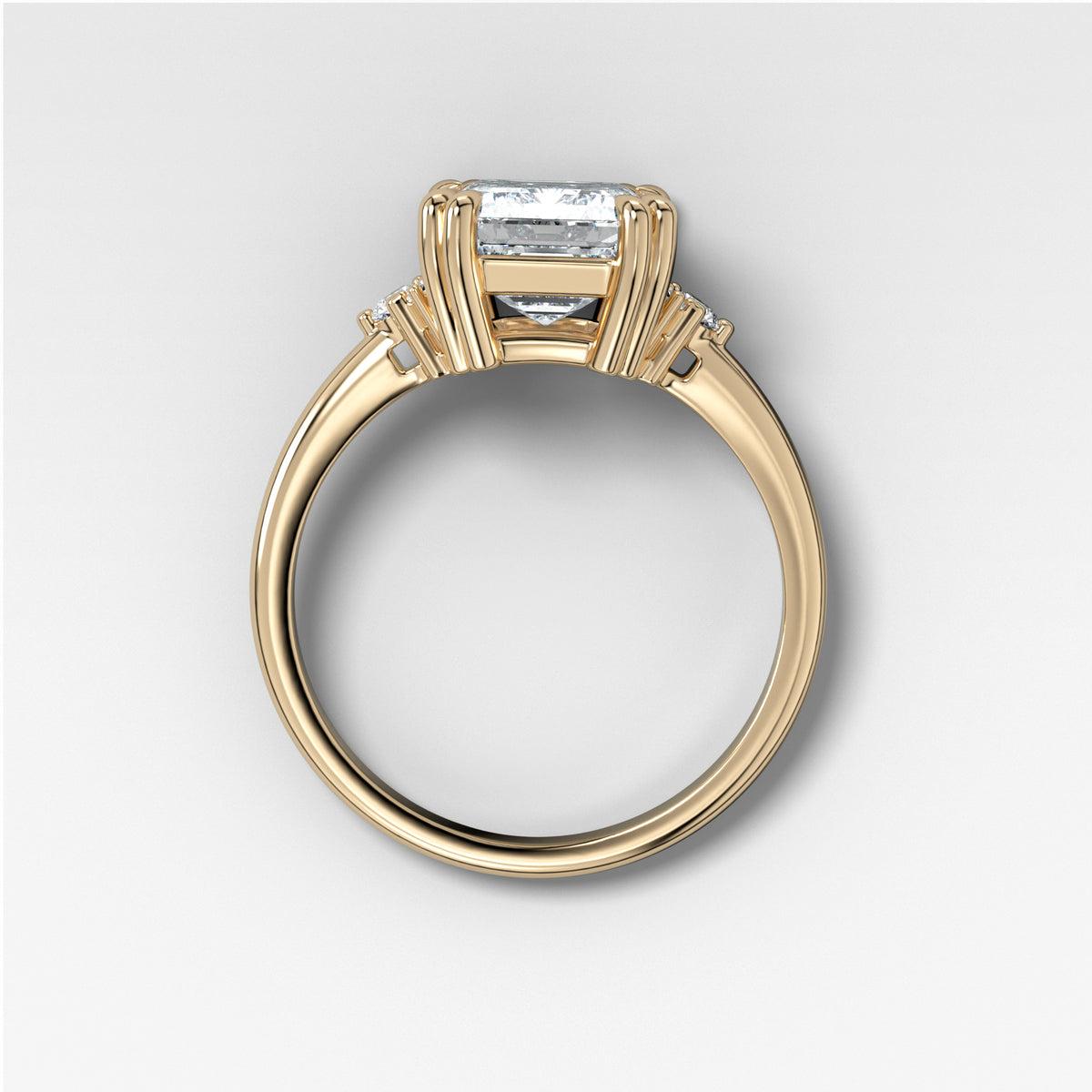 Signature Cluster Engagement Ring With Emerald Cut Diamond