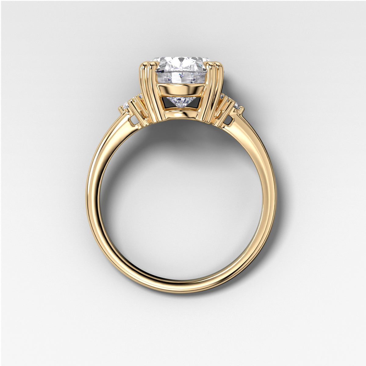 Signature Cluster Engagement Ring With Oval Cut Diamond