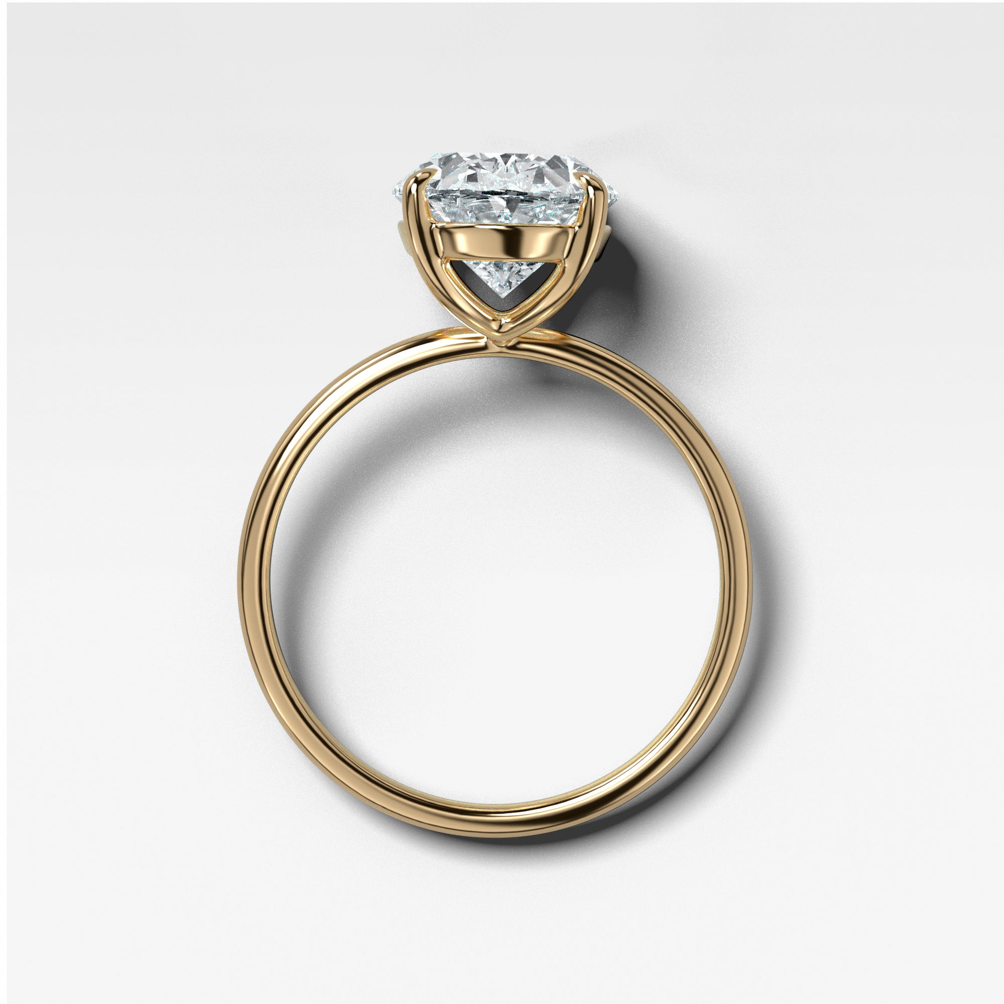 Thin + Simple Solitaire With 3.08ct Oval Cut by Good Stone in Yellow Gold