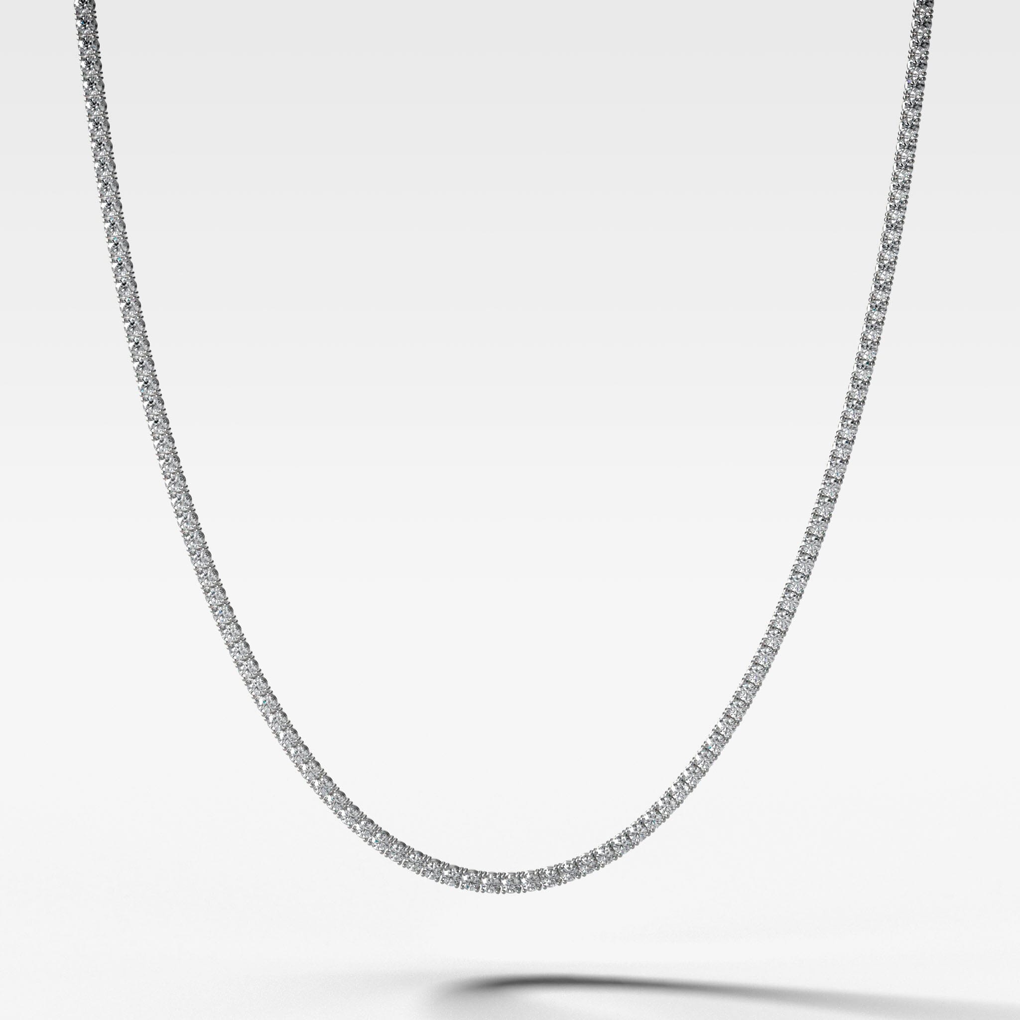 Straight Line Tennis Necklace (2.5mm - 5.00ctw) Necklace Good Stone Inc White Gold 14k Natural