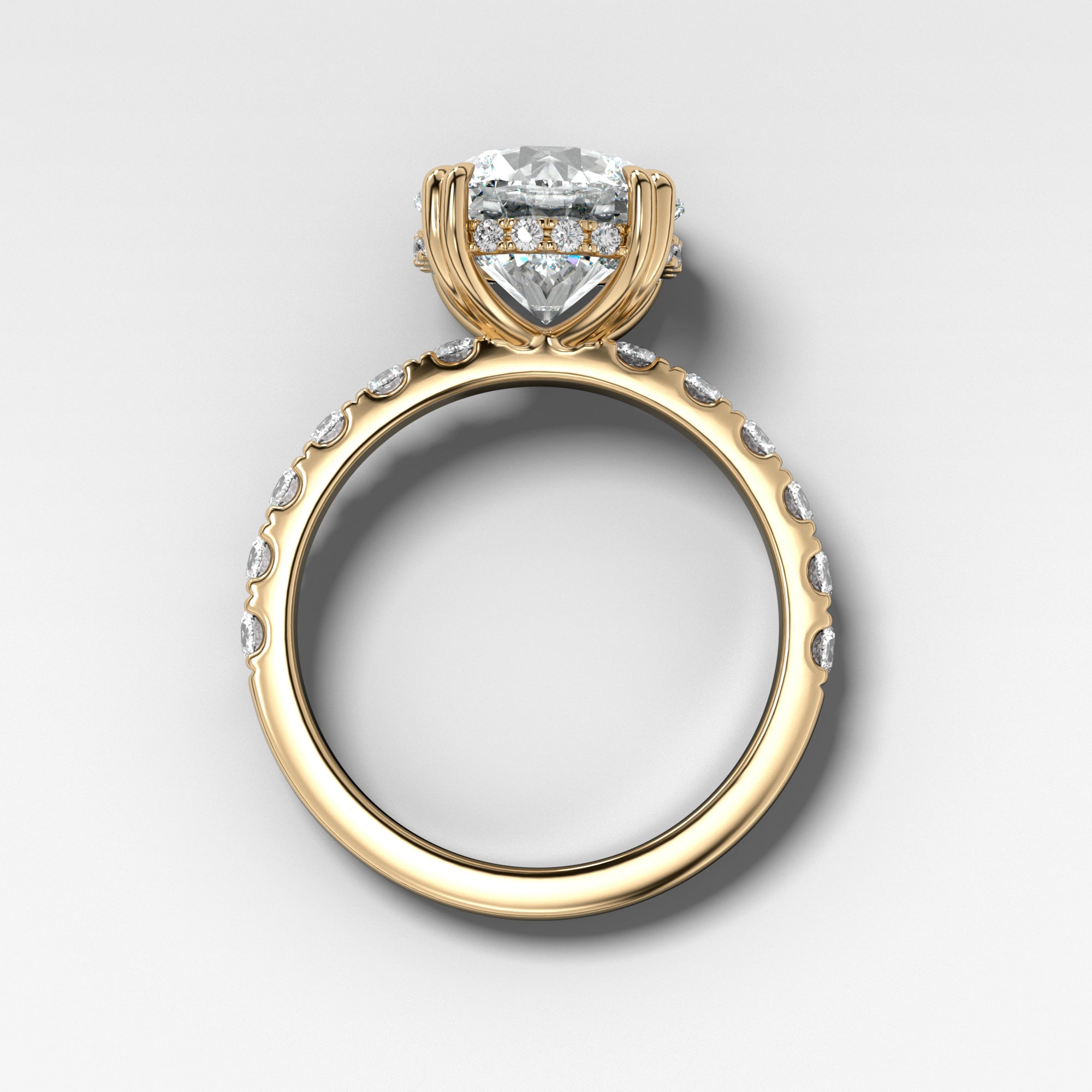 Zenith Ring With Round by Good Stone in Yellow Gold