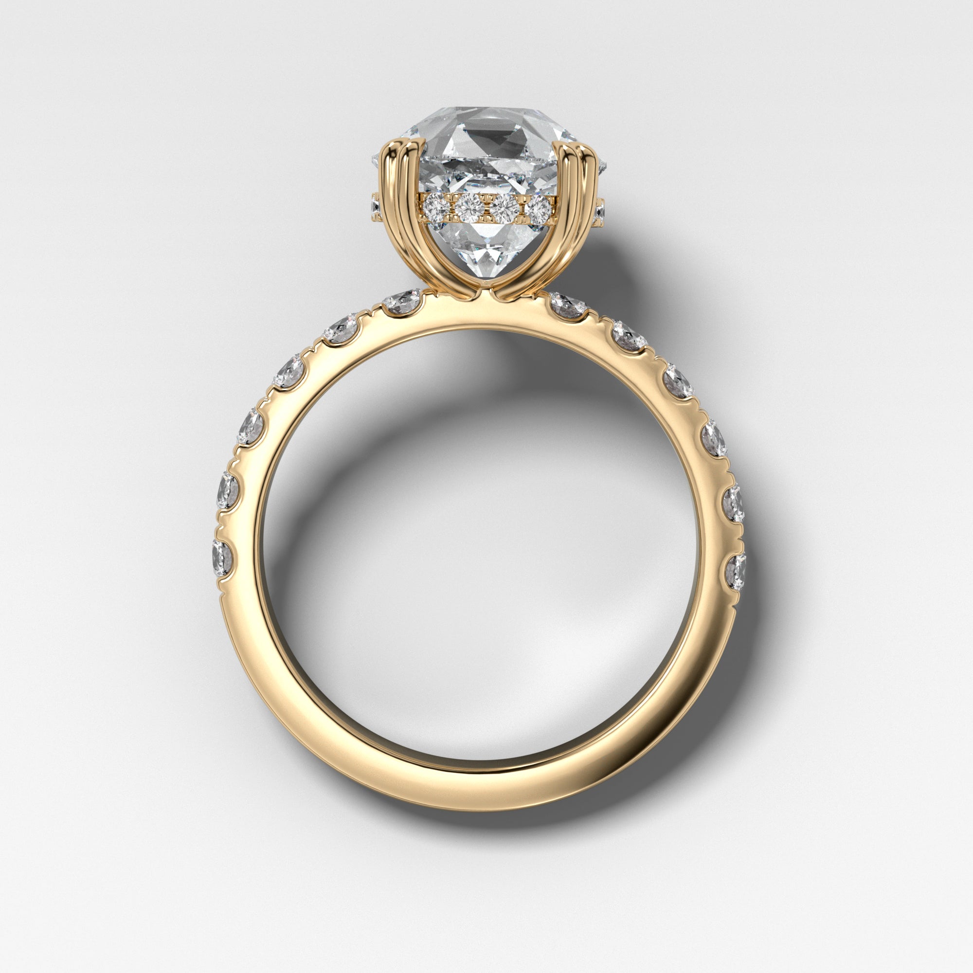 Zenith Ring With Old Euro Cut by Good Stone in Yellow Gold