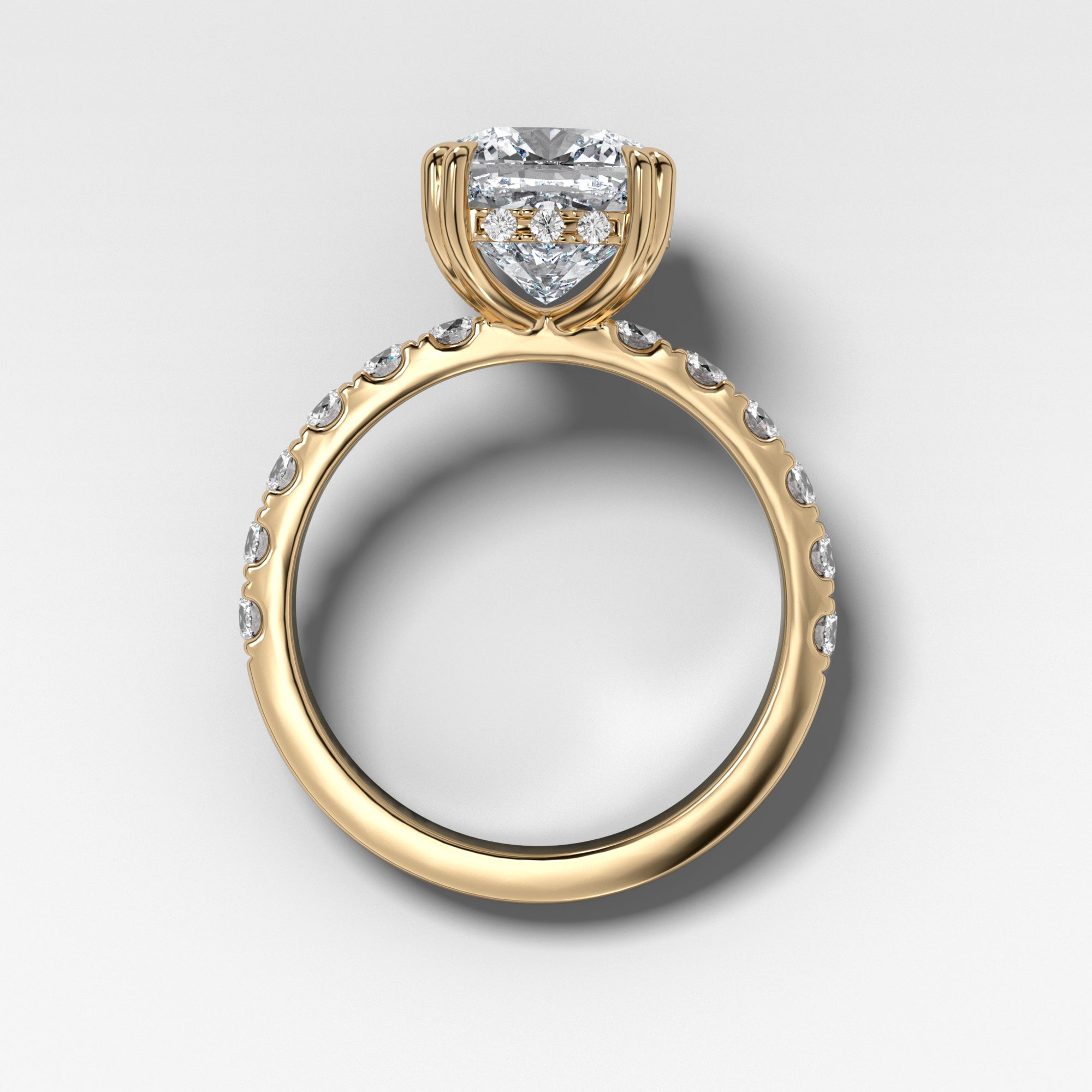 Zenith Ring With Cushion Cut by Good Stone in Yellow Gold