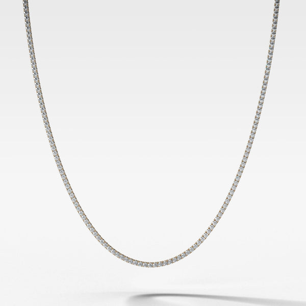 Straight Line Diamond Tennis Necklace 18in (6CTW-15CTW) - GOODSTONE