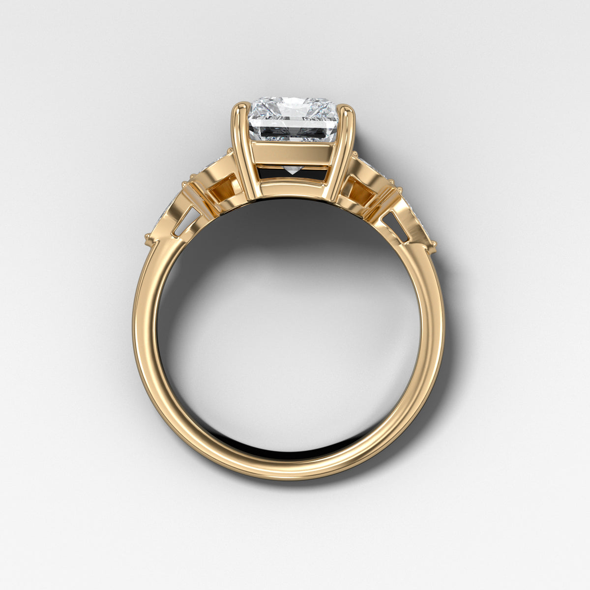 Laurel Engagement Ring With Elongated Radiant Cut Diamond