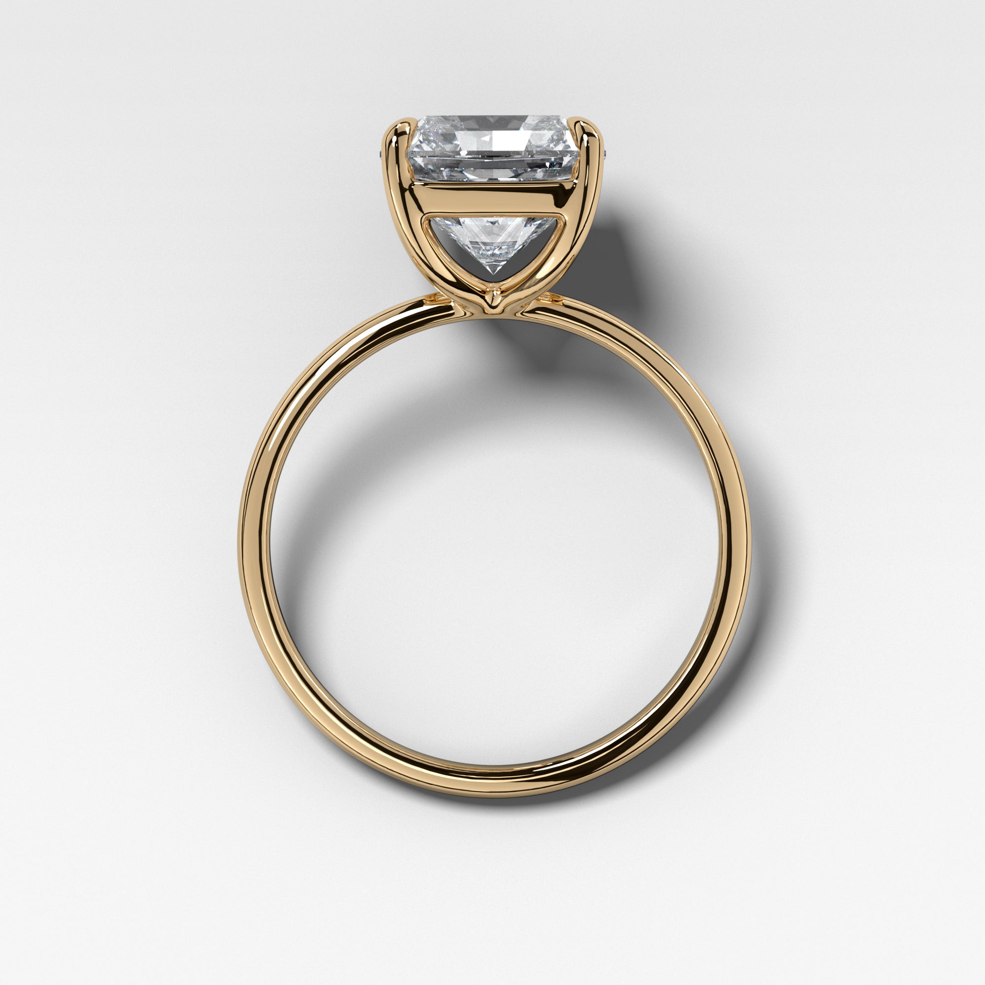 Thin + Simple Solitaire With Radiant Cut by Good Stone in Yellow Gold