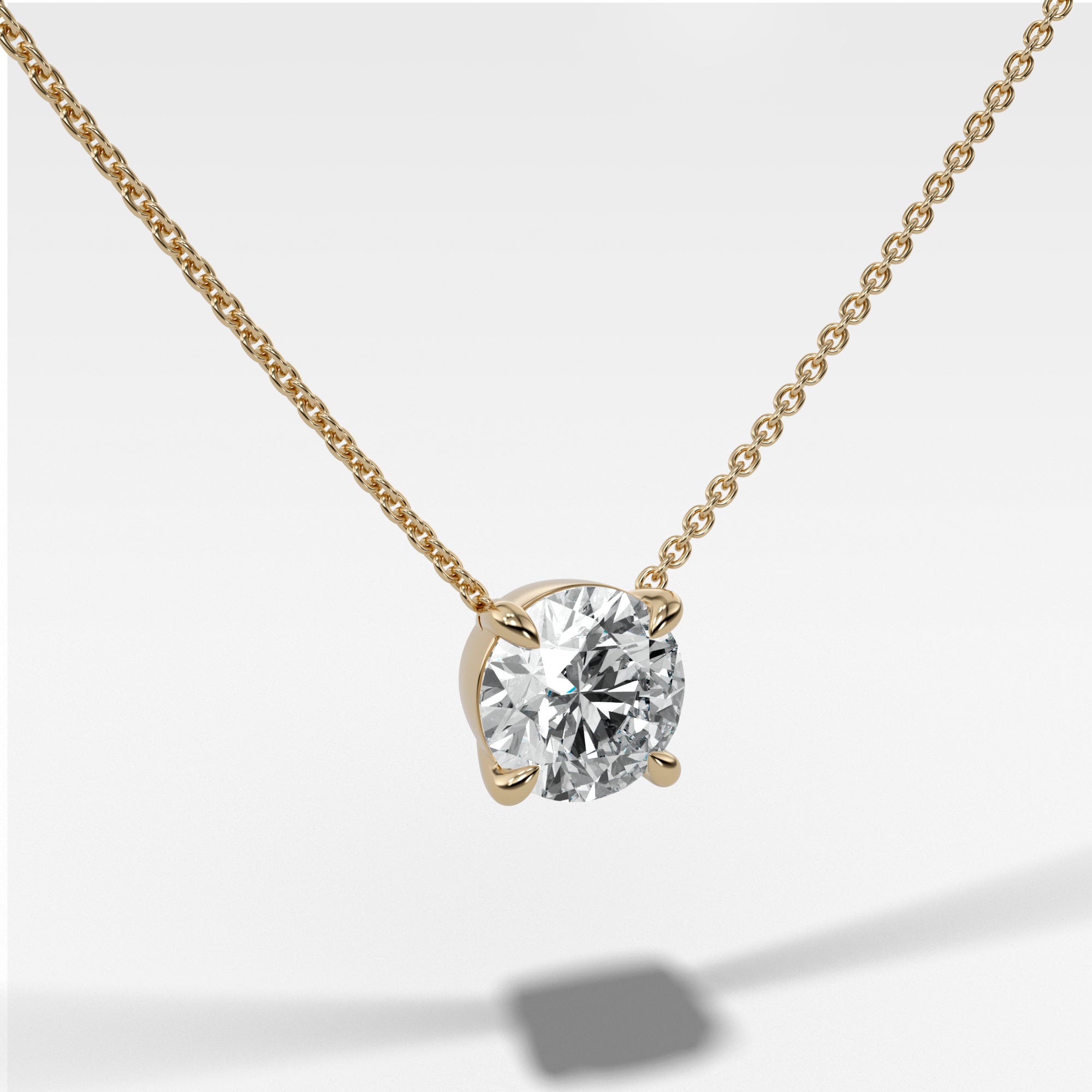 Pendant Necklace with Round Cut Diamond