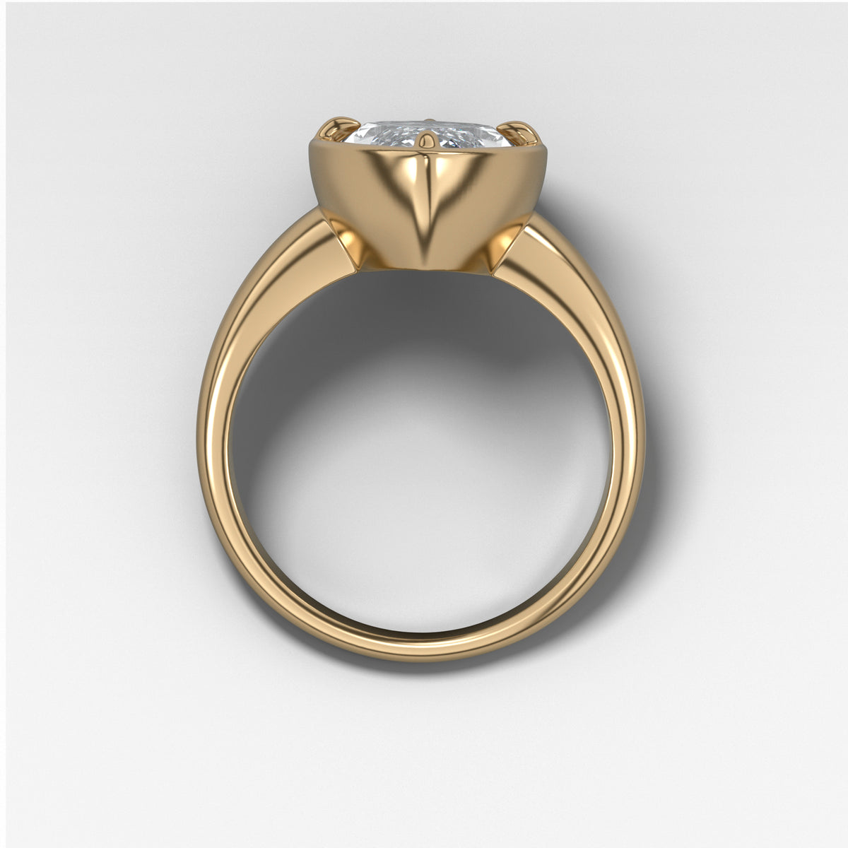 Club Ring Solitaire Engagement Ring With a Marquise Cut Diamond