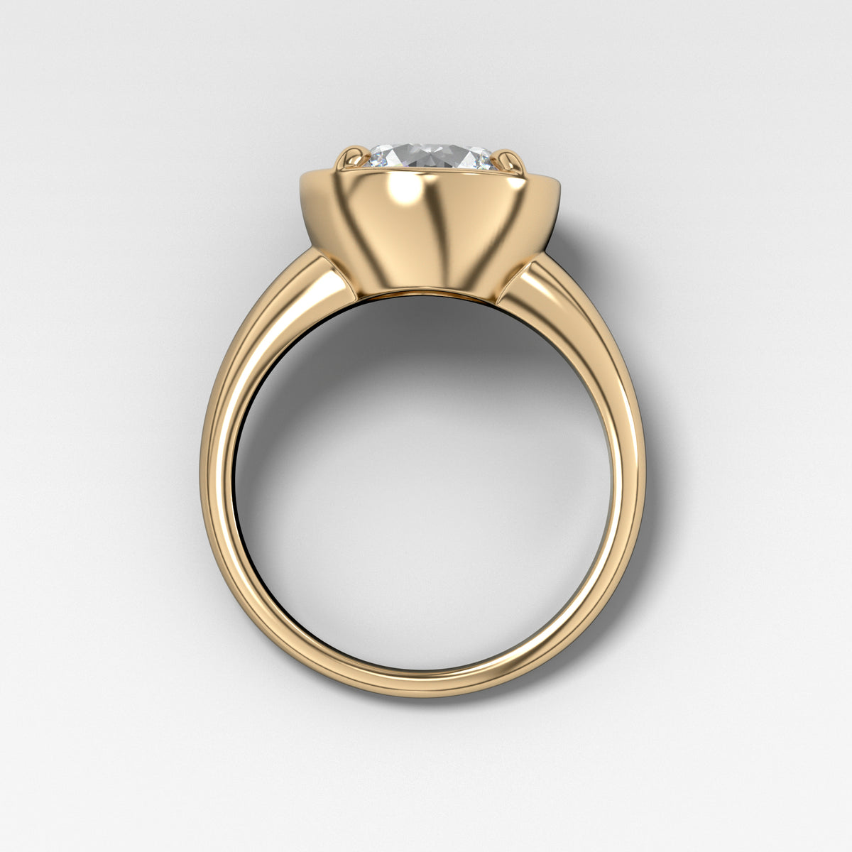 Club Ring Solitaire Engagement Ring With a Round Cut Diamond