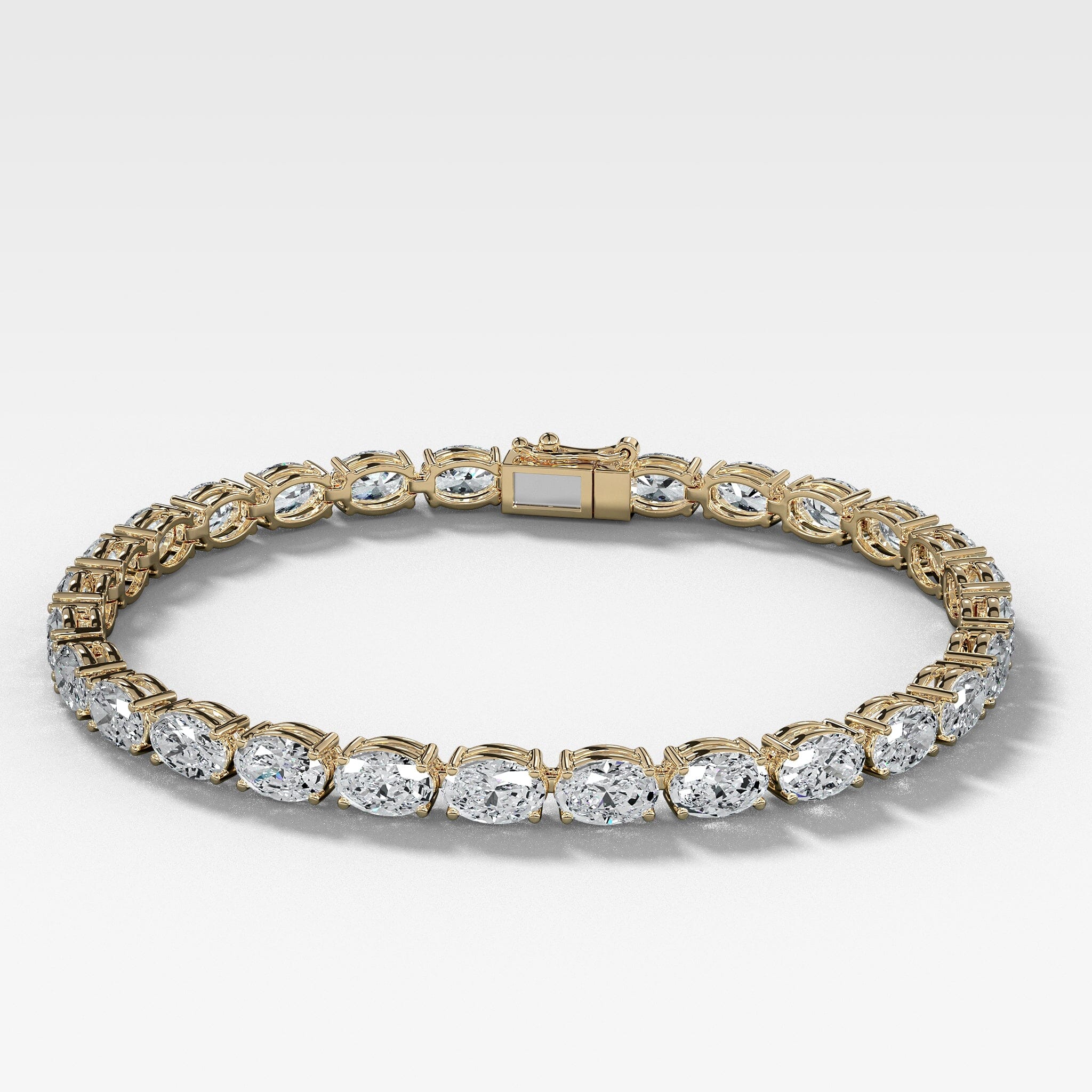 Oval Cut Tennis Bracelet (10.30 carat) Bracelet Good Stone Inc Yellow Gold 14k Natural