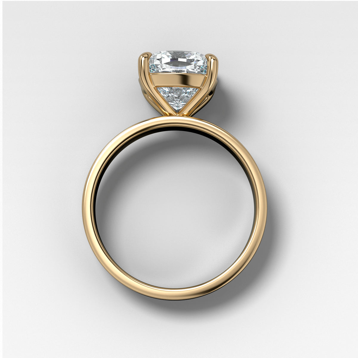 Finest Solitaire Engagement Ring With Cushion Cut Diamond