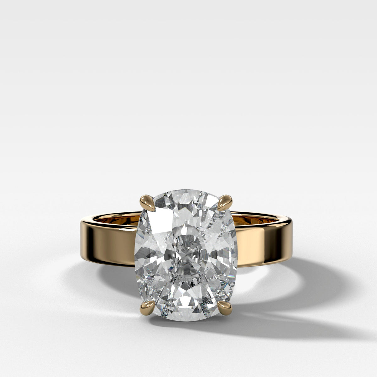 Finest Solitaire Engagement Ring With 3.06ct Lab Grown Elongated Cushion Cut Diamond