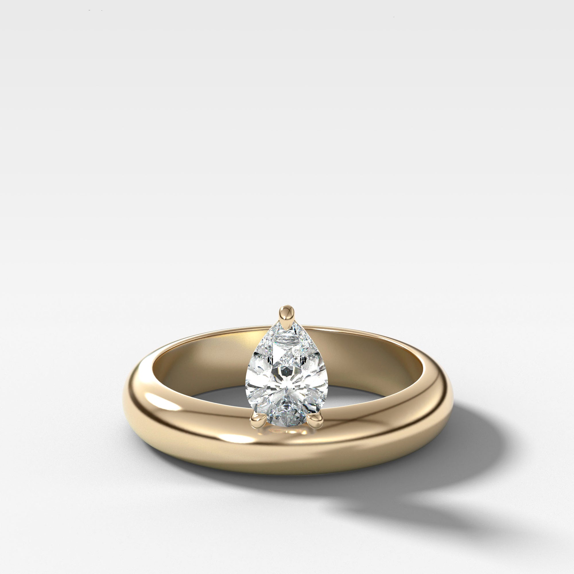 Floating Harper Wedding Band with a Pear