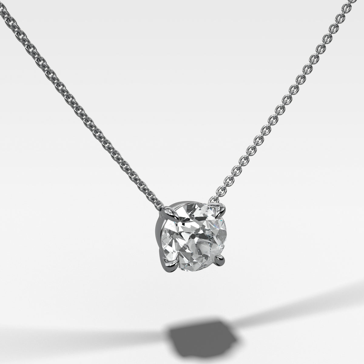 Pendant Necklace with Old Euro Cut Diamond