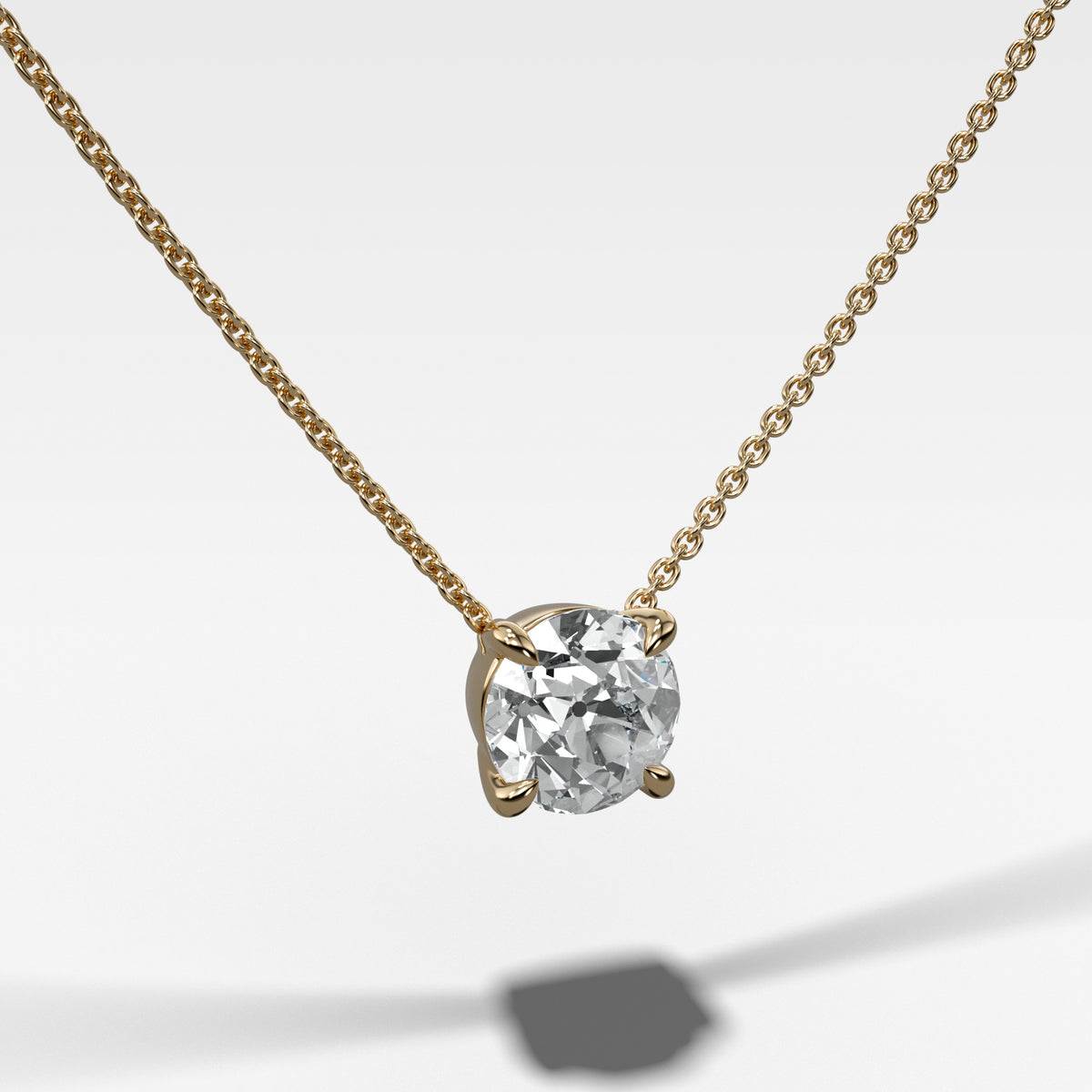 Pendant Necklace with Old Euro Cut Diamond