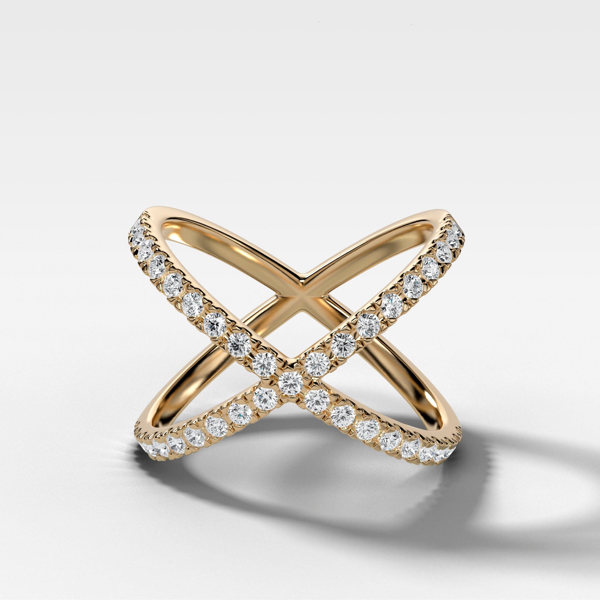 Pavé X Diamond band Band Good Stone Inc Yellow Gold 14k Natural