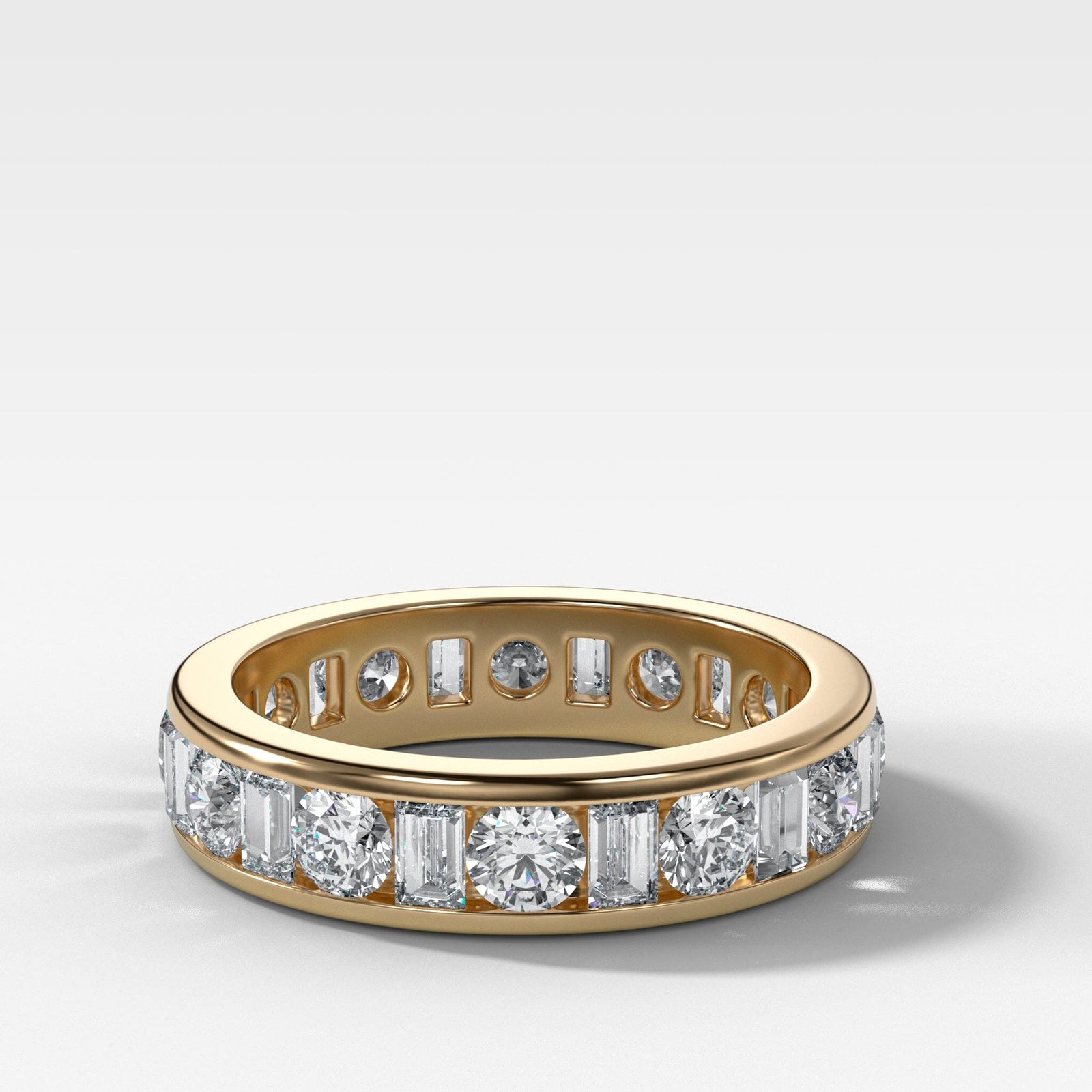 Channel Set Multi Stone Engagement Ring