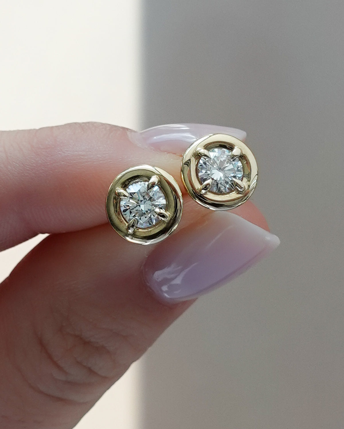 Club Earring with Round Cuts