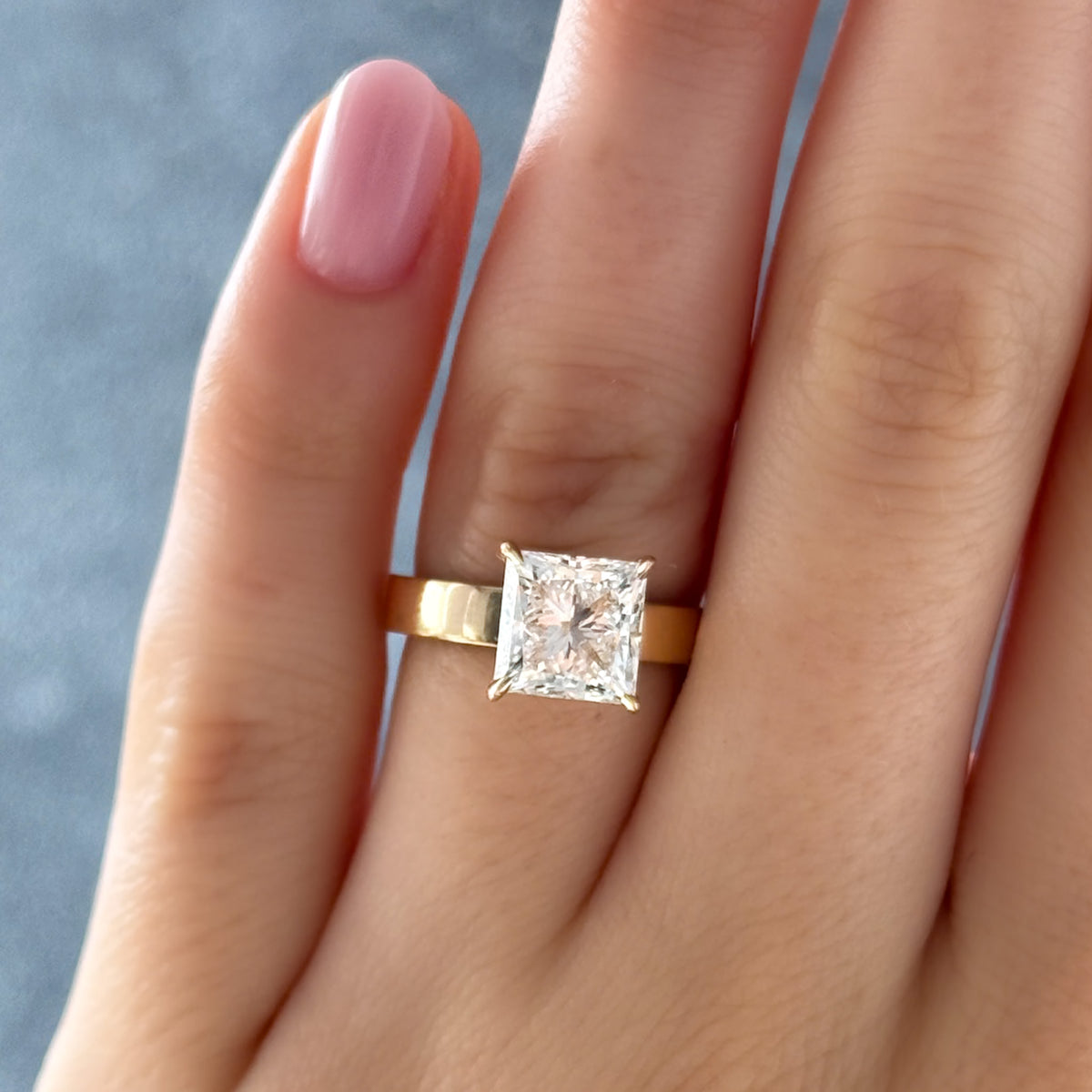 Finest Solitaire Engagement Ring With Princess Cut Diamond