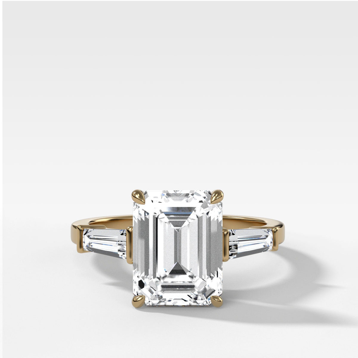 18K White Gold Ladies Diamond Ring 3.2ct Unique Wedding Band Baguette  Diamonds 014267