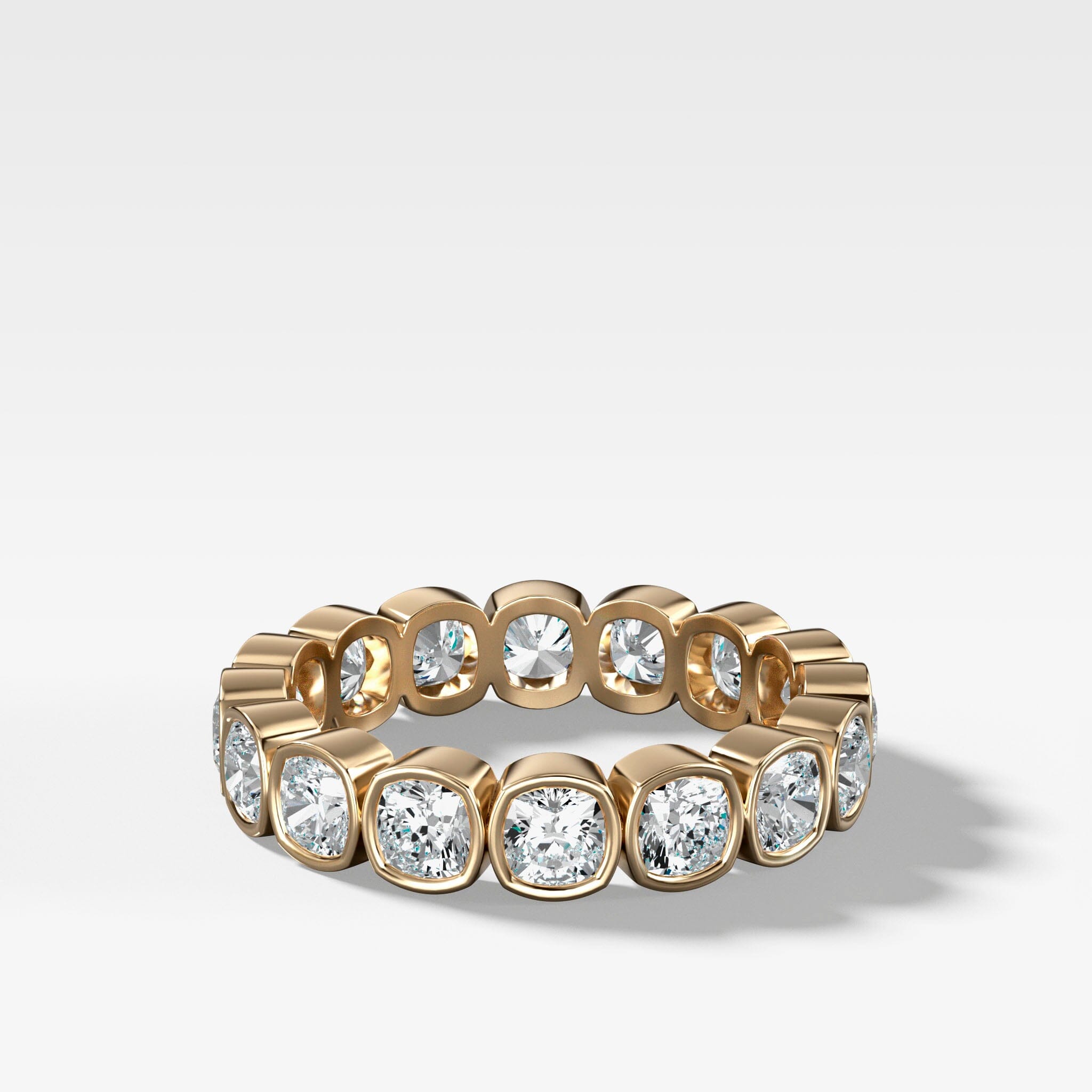 Midi Bezel Set Eternity Band With Cushion Cuts Band Good Stone Inc 