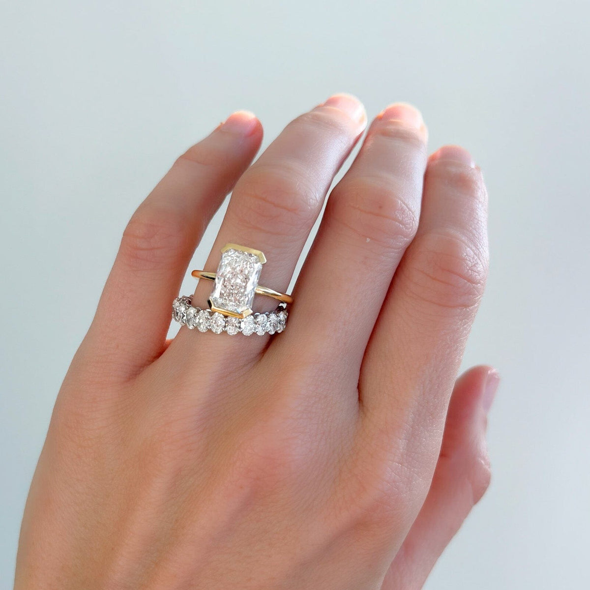 Radiant Cut Diamond & Moissanite Engagement Rings